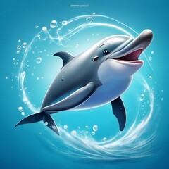 Dolphin illustration Ai Generative