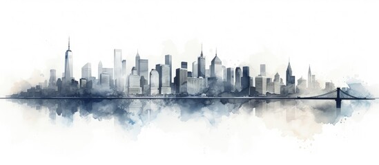 U S A s Manhattan Skyline NYC with copyspace for text