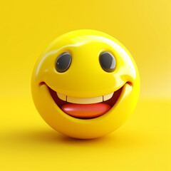 Fototapeta premium Smiling emoticon 3d illustration