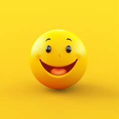 Fototapeta premium Smiling emoticon 3d illustration