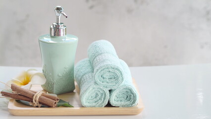 Spa accessories,Beautiful composition of spa , spa relax concept, herbs for massage, beautiful sap...