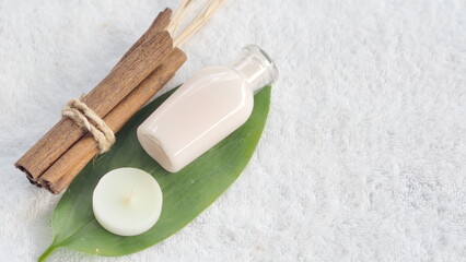 Spa accessories,Beautiful composition of spa , spa relax concept, herbs for massage, beautiful sap set on wood table,For marketing products