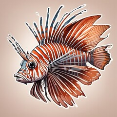 Lionfish illustration Ai Generative