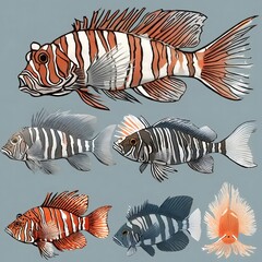 Lionfish illustration Ai Generative