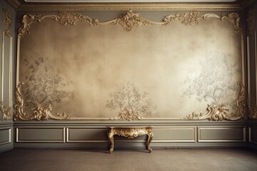 empty interior room in elegant baroque style. 