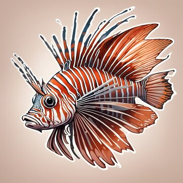 recommend clip art: Lionfish illustration Ai Generative
