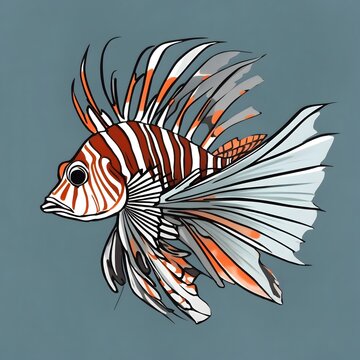 recommend clip art: Lionfish illustration Ai Generative