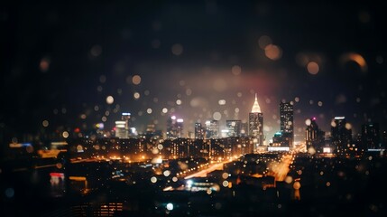 Fototapeta premium Night Lights in the City, Generative AI