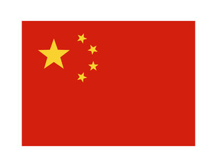 flag of china on transparent background - obrazy, fototapety, plakaty