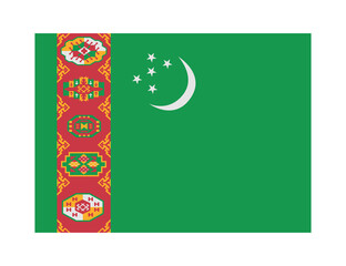 flag of turkmenistan on transparent backgroun - obrazy, fototapety, plakaty