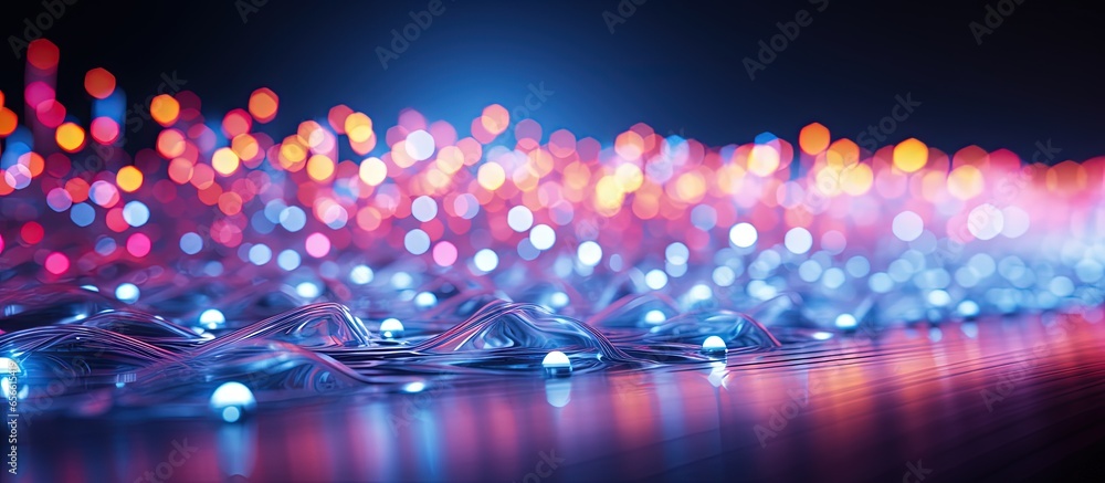 Poster soft focus background featuring led lighting with copyspace for text