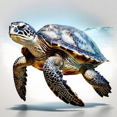 Fototapeta premium Sea turtle illustration Ai Generative