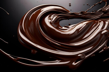 Generative AI illustration of chocolate background with wave movements