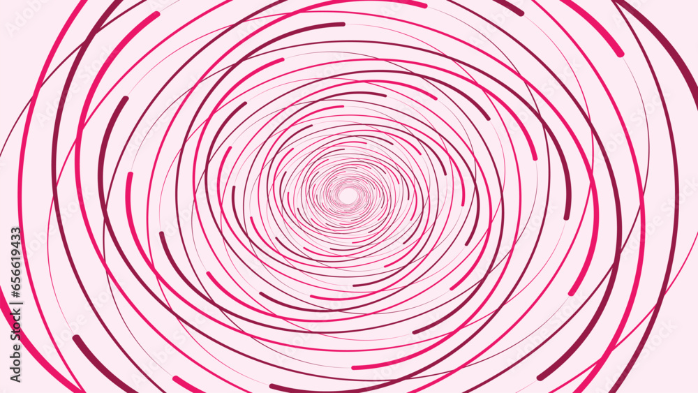 Wall mural abstract spiral pink line round background. this minimalist design line symbol style background can 