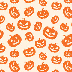 Title	
Cute seamless pattern with scary pumpkin. Halloween pattern. Vector illustration, background