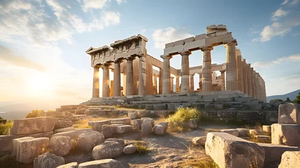 Photo sur Plexiglas Athènes Panoramic view of the Erechtheion in Athens, Greece