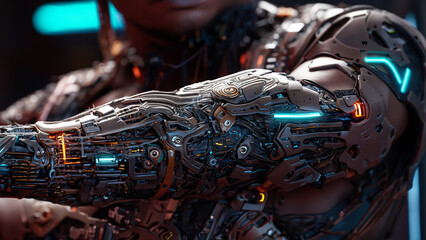 Cyberpunk. Body modifications in the future - obrazy, fototapety, plakaty
