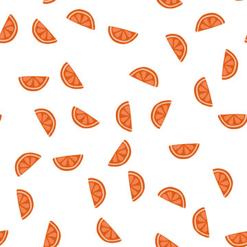 Seamless pattern with slice orange.Vector illustration