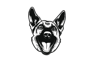 Graceful Canine Charm: A Vector Study of a Belgian Malinois