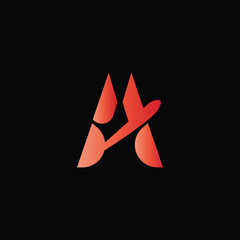 Letter A abstract logo icon design template element 