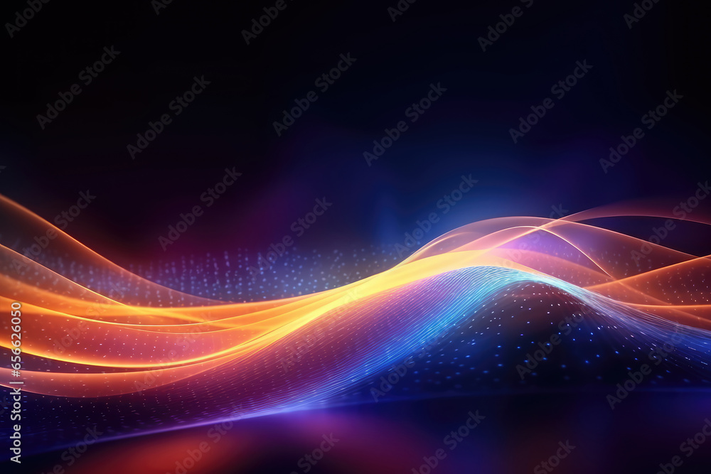 Poster abstract background with smooth lines and glowing waves.