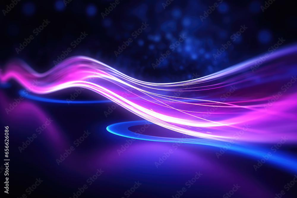 Aufkleber abstract background with glowing particles, lines and bokeh effect