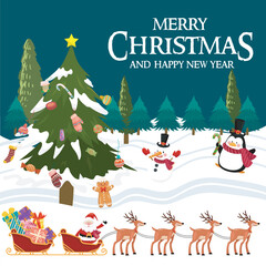 Christmas greeting card with Santa Claus