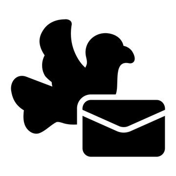 carrier pigeon glyph icon