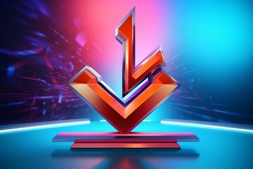 Creative symbol with arrow on vibrant background, emphasizing precision and advertising. Rendered in 3D. Generative AI