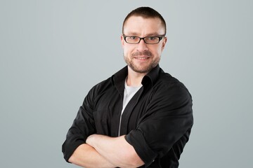 portrait of handsome mature man smiling