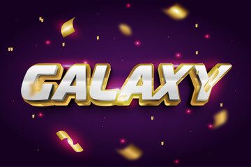 Galaxy Vector 3D Editable Golden Luxury Text Effect Style, or vector Glaxy Luxury or silver text effect style template, editable text effect