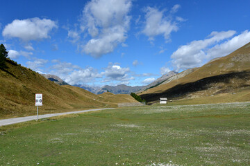 on the top od Cold de la Madeleine, an alpine  pass road connecting Italy with France