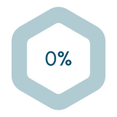 Zero, 0 percent hexagon shape percentage diagram vector illustration,infographic chart.