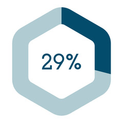 29 percent hexagon shape percentage diagram vector illustration,infographic chart.