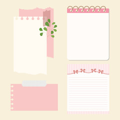 Girly Cute Pink notes and paper scrap book collection