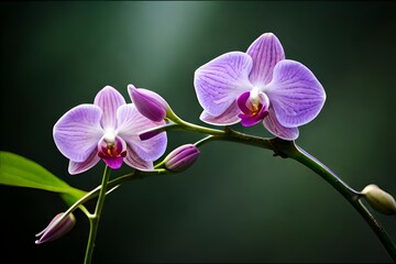 Obraz premium pink orchid on black