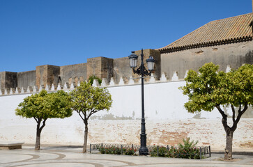 Exterior wall of Monastery in Moguer, Andalusia, Spain - 656642891