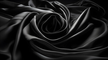 Abstract black satin background. 3d render, for product presentation, product display, banner background