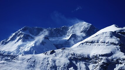 The Himalayas timelapse. Annapurna around circuit. trek within the mountain ranges of central Nepal. hiking and trekking routes