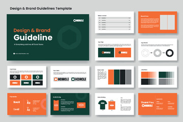 Design and brand guidelines template or brand identity presentation layout - obrazy, fototapety, plakaty