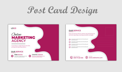 Creative modern corporate business postcard design template
