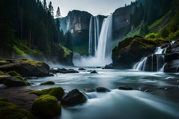 Fototapeta premium waterfall in the mountains