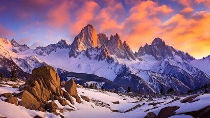 Panoramic view of Mount Fitz Roy, Patagonia, Argentina