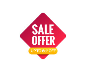 Sale offer label, Red sale label