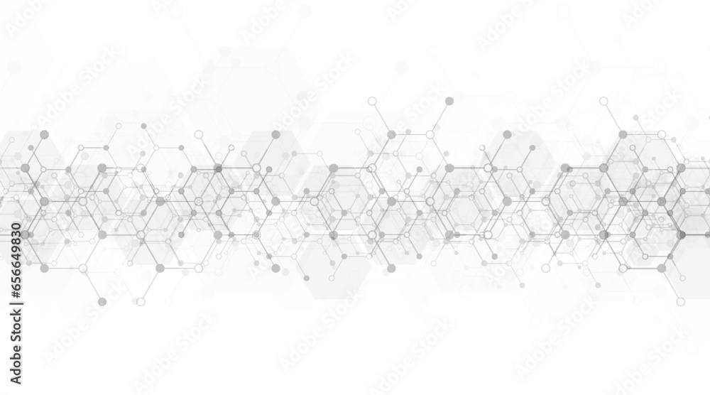 Wall mural hexagons pattern background. genetic research, molecular structure. chemical engineering. concept of