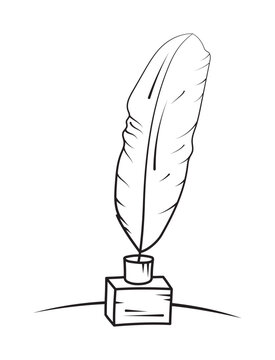 recommend clip art: inkwell hand drawn illustration vector