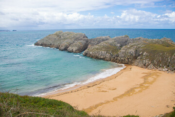 Landscape of costa quebrada in Cantabria