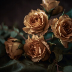Bouquet of roses in vintage style