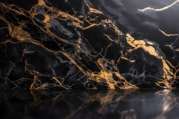 Black and gold marble abstract texture background pattern, 3d render, for interior or exterior design, luxury wall tiles texture