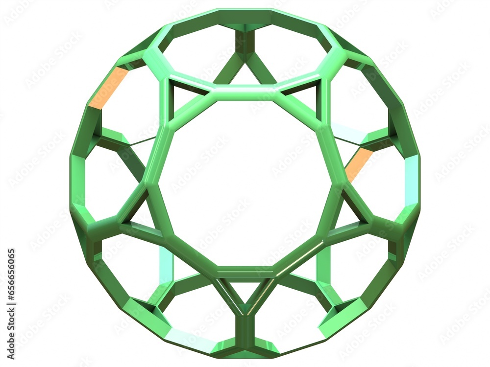 Poster wireframe shape truncated dodecahedron 3d print model